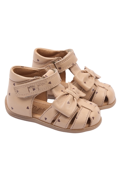 PomPom Starter Pearl Bow Sandal - Cloud Cream 